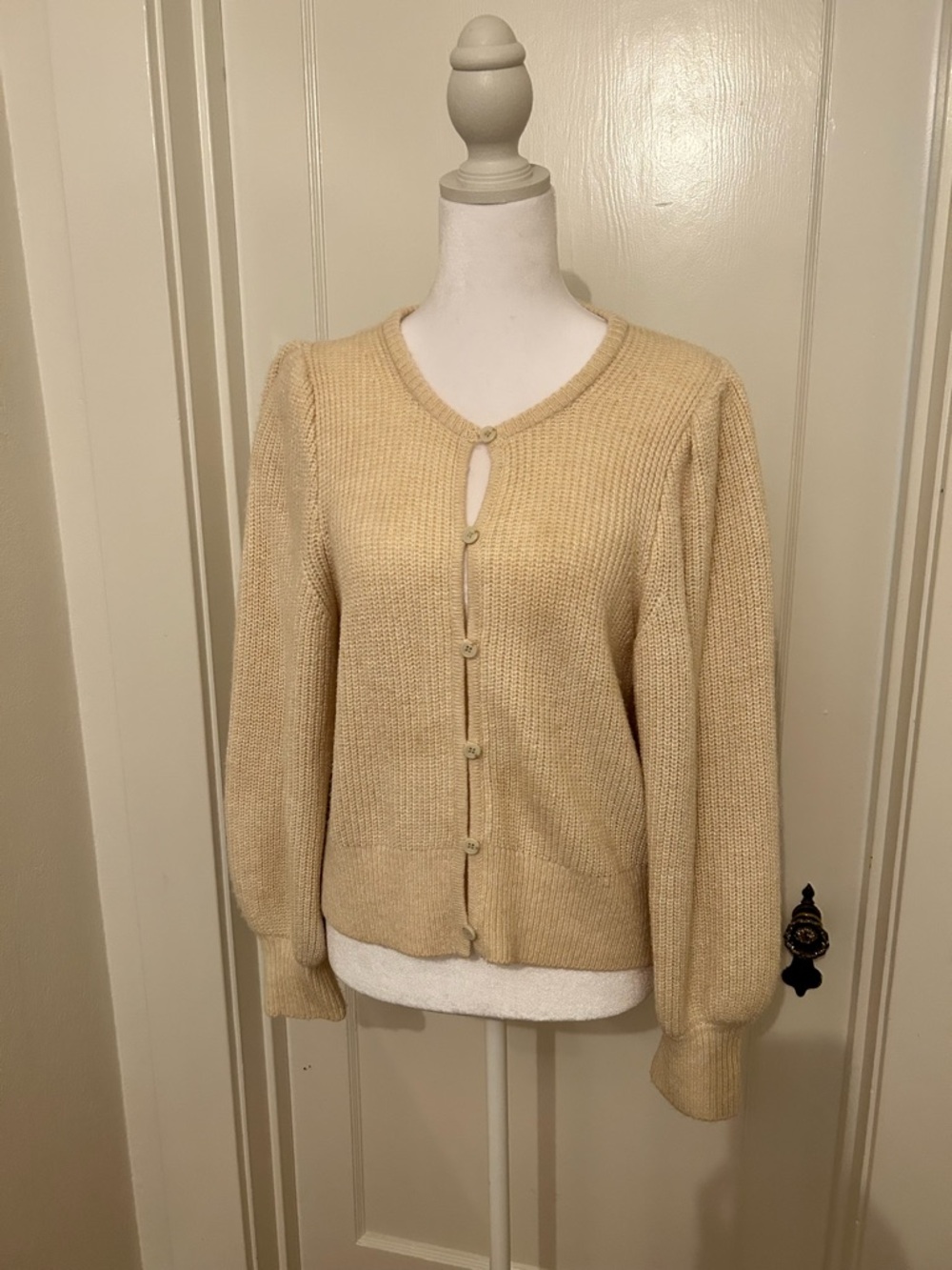 J. crew Classic Cream Knit Button-Up Women's Sweater
